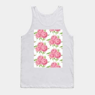 Peony bouquet watercolor pattern Tank Top